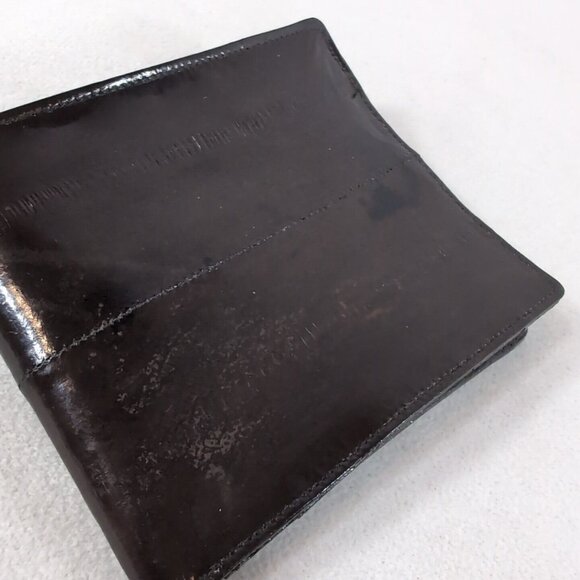 Vintage Genuine Eel Skin Wallet Made in Korea Dark Red Burgundy Bifold Leather - Picture 10 of 10